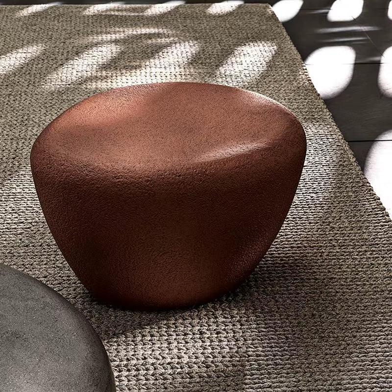 Italian Designer Minimalist Industrial Low Height Oval Stone Coffee Table Modern Outdoor Garden Furniture