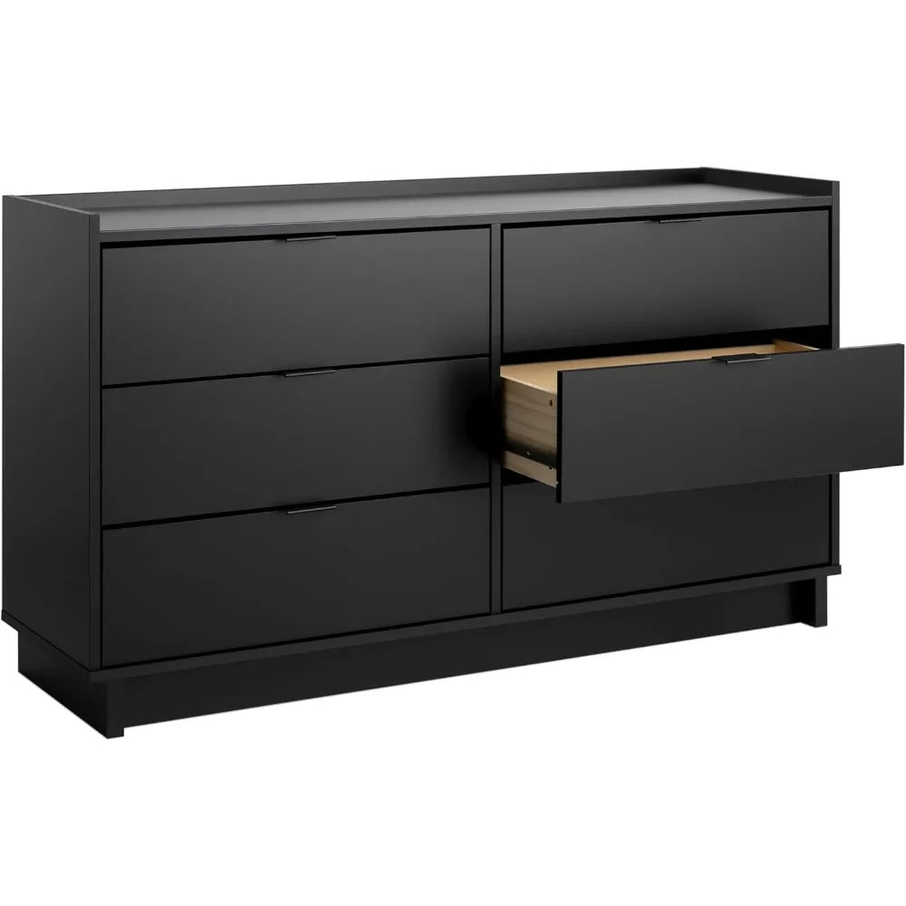 Simply Modern 6-Drawer Double Dresser for Bedroom, Chest of Drawers, Modern Bedroom Furniture