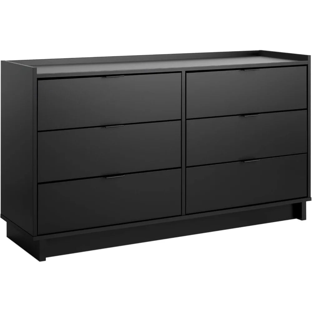 Simply Modern 6-Drawer Double Dresser for Bedroom, Chest of Drawers, Modern Bedroom Furniture